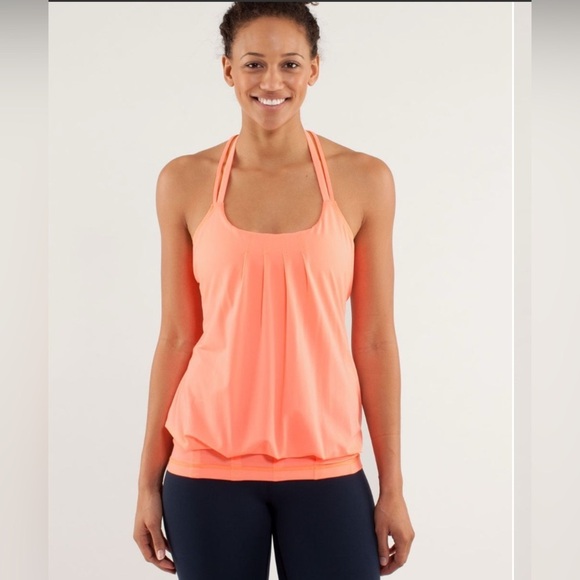 NWT Lululemon Flow And Go casual Athletic Yoga Lightweight Tank II Pop Orange 10 - Picture 4 of 4